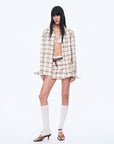 Vintage Linen Shirt Skirt Two - Piece Spring"Plaid Sketch" - variant_title