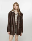 Firelady Fur Oversized Leather Blazer