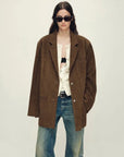 Firelady Fur Oversized Leather Blazer
