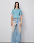 "Wantful Fantasy" Heavy Industry Washed Spray Colored Wide Leg Jeans Women's Low Waist Straight Leg Bootleg Pants - variant_title