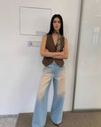 "Wantful Fantasy" Heavy Industry Washed Spray Colored Wide Leg Jeans Women's Low Waist Straight Leg Bootleg Pants - variant_title
