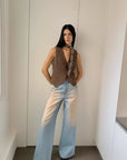 "Wantful Fantasy" Heavy Industry Washed Spray Colored Wide Leg Jeans Women's Low Waist Straight Leg Bootleg Pants - variant_title