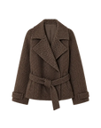 Warm Cocoon Italian herringbone wool short coat product image 01