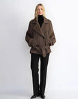 Warm Cocoon Italian herringbone wool short coat product image 03