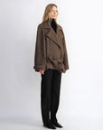 Warm Cocoon Italian herringbone wool short coat product image 04