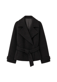 Warm Cocoon Italian herringbone wool short coat product image 06