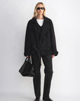 "Warm Cocoon" Italian Herringbone Wool Classic Lapel Micro - coon Short Wool Coat for Women - variant_title