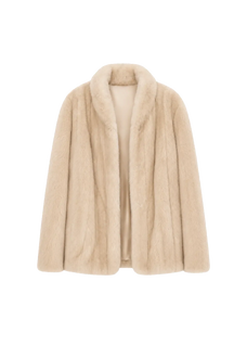 Warm Coffee Palomino mink short jacket, transparent product view