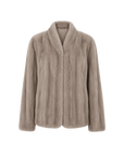Warm Coffee Silverblue mink short jacket, transparent product view