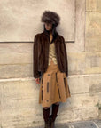 Warm coffee mink retro imported stand collar short mink fur coat - variant_title