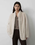 Warm coffee mink retro imported stand collar short mink fur coat - variant_title