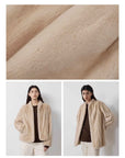 Warm coffee mink retro imported stand collar short mink fur coat - variant_title
