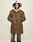 Fireladyfur Wild Heartbeat green rice white merino sheepskin parka front cutout