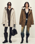 Firelady Wild Heartbeat autumn birch coffee sheepskin parka outfit view