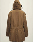 Firelady Wild Heartbeat autumn birch coffee merino sheepskin parka back view