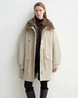 Off-white Letrans Wilderness Poem women's down parka full outfit with detachable wool collar