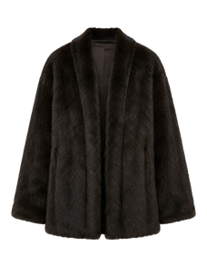 Winter Love Island ink gray Italian Toscana shearling coat front product view