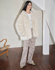 "Winter Snow" lazy silhouette hooded Tuscan curly sheepskin fur coat winter - variant_title