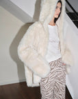 "Winter Snow" lazy silhouette hooded Tuscan curly sheepskin fur coat winter - variant_title