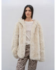 "Winter Snow" lazy silhouette hooded Tuscan curly sheepskin fur coat winter - variant_title