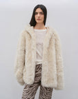 "Winter Snow" lazy silhouette hooded Tuscan curly sheepskin fur coat winter - variant_title