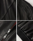 Witch Game vintage washed leather bomber jacket - leather and zipper details