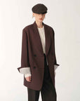 Women's high - density fine silk wool peaked lapel suit jacket - variant_title