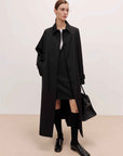 Women's Trench Coat Mid - Length British Wool Blend Petite - Friendly Overcoat "Fragrant Moment" - variant_title