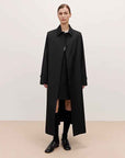 Women's Trench Coat Mid - Length British Wool Blend Petite - Friendly Overcoat "Fragrant Moment" - variant_title