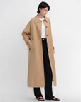 Women's Trench Coat Mid - Length British Wool Blend Petite - Friendly Overcoat "Fragrant Moment" - variant_title