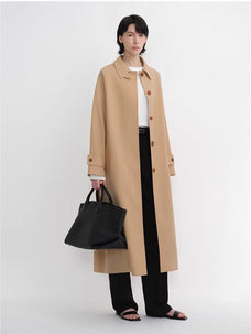 Women's Trench Coat Mid - Length British Wool Blend Petite - Friendly Overcoat "Fragrant Moment" - variant_title