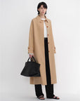 Women's Trench Coat Mid - Length British Wool Blend Petite - Friendly Overcoat "Fragrant Moment" - variant_title