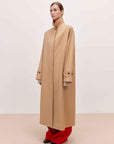 Women's Trench Coat Mid - Length British Wool Blend Petite - Friendly Overcoat "Fragrant Moment" - variant_title