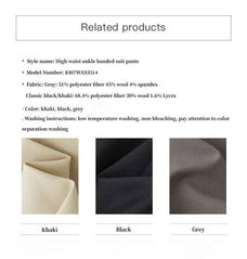 Wool Blend High - Waisted Slimming Suit Pants for Women - variant_title