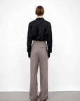 Wool Blend High - Waisted Slimming Suit Pants for Women - variant_title