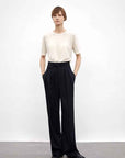 Wool Blend High - Waisted Slimming Suit Pants for Women - variant_title