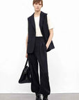 Wool Blend High - Waisted Slimming Suit Pants for Women - variant_title