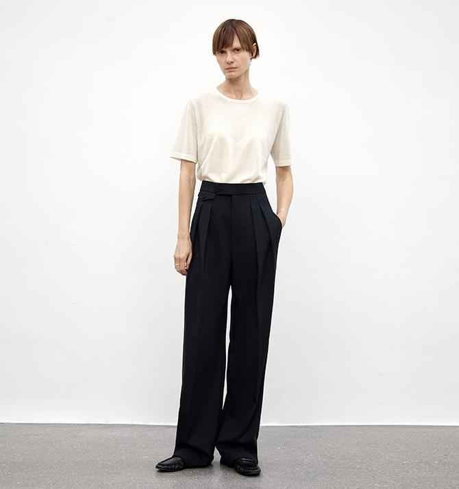 Wool Blend High - Waisted Slimming Suit Pants for Women - variant_title