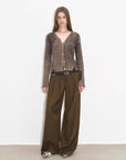 "Workplace Ladies" Fashionable drapey single pleat skinny wide - leg mid - low waist casual pants for women - variant_title
