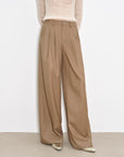 "Workplace Ladies" Fashionable drapey single pleat skinny wide - leg mid - low waist casual pants for women - variant_title