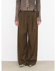 "Workplace Ladies" Fashionable drapey single pleat skinny wide - leg mid - low waist casual pants for women - variant_title