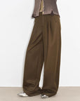 "Workplace Ladies" Fashionable drapey single pleat skinny wide - leg mid - low waist casual pants for women - variant_title