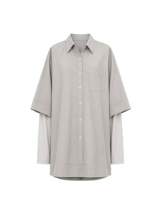 Khaki paneled pullover shirt transparent product image