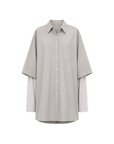 Khaki paneled pullover shirt transparent product image