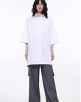 Workplace Siren Style College Style Silhouette Splicing Fashion Design Pullover Shirt - variant_title