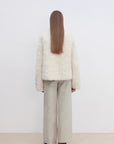 "Yorta" imported Tuscan curly wool upper arc collar sheepskin coat - variant_title