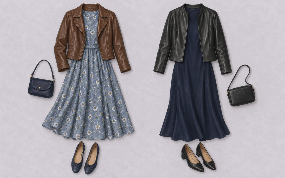 AI-generated styling illustration; hypothetical outfit combinations, not actual Firelady products.