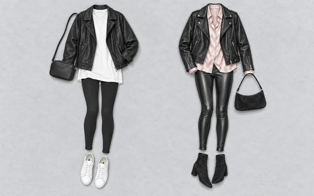 AI-generated styling illustration; hypothetical outfit combinations, not actual Firelady products.