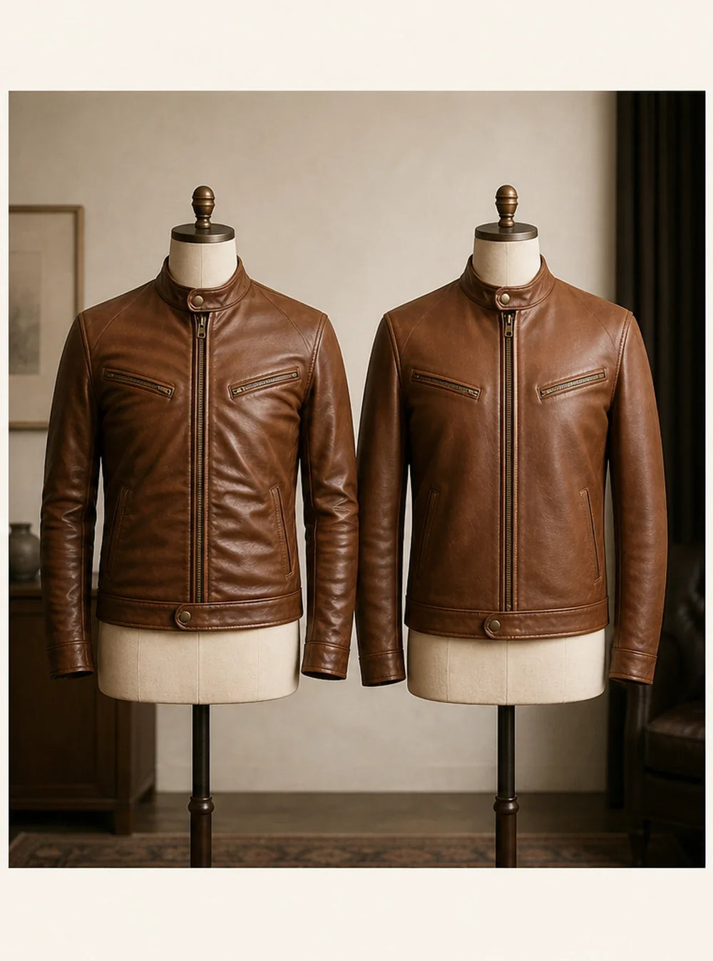 Leather jacket comparison used to assess wardrobe and layering compatibility