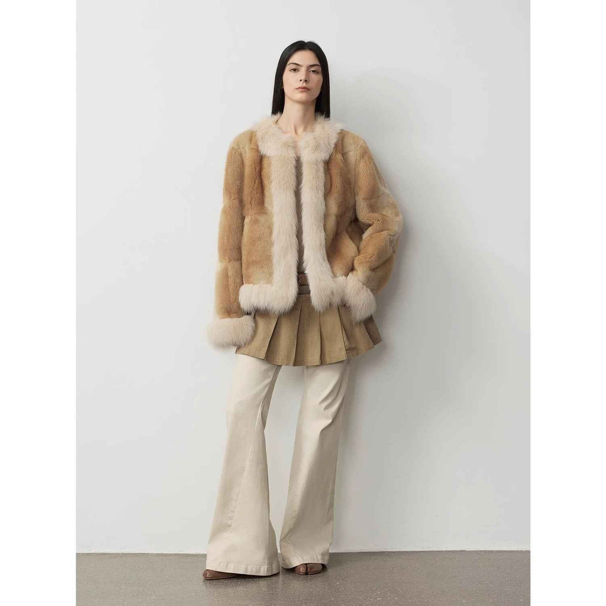 Patchwork fur coat reference for buyer type and condition review